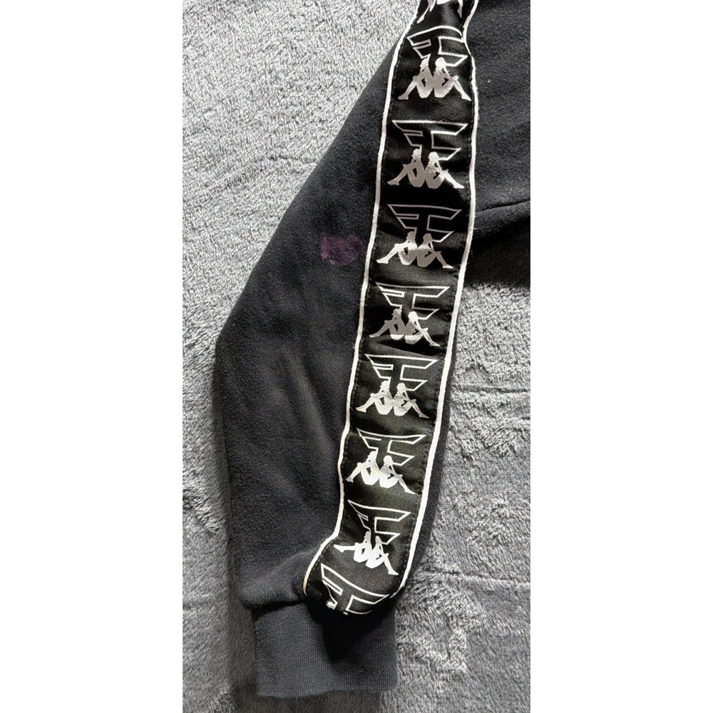 Kappa Pullover Hoodie Sweatshirt w/Embossed Chest Logo Black Sz. Medium - Picture 3 of 11
